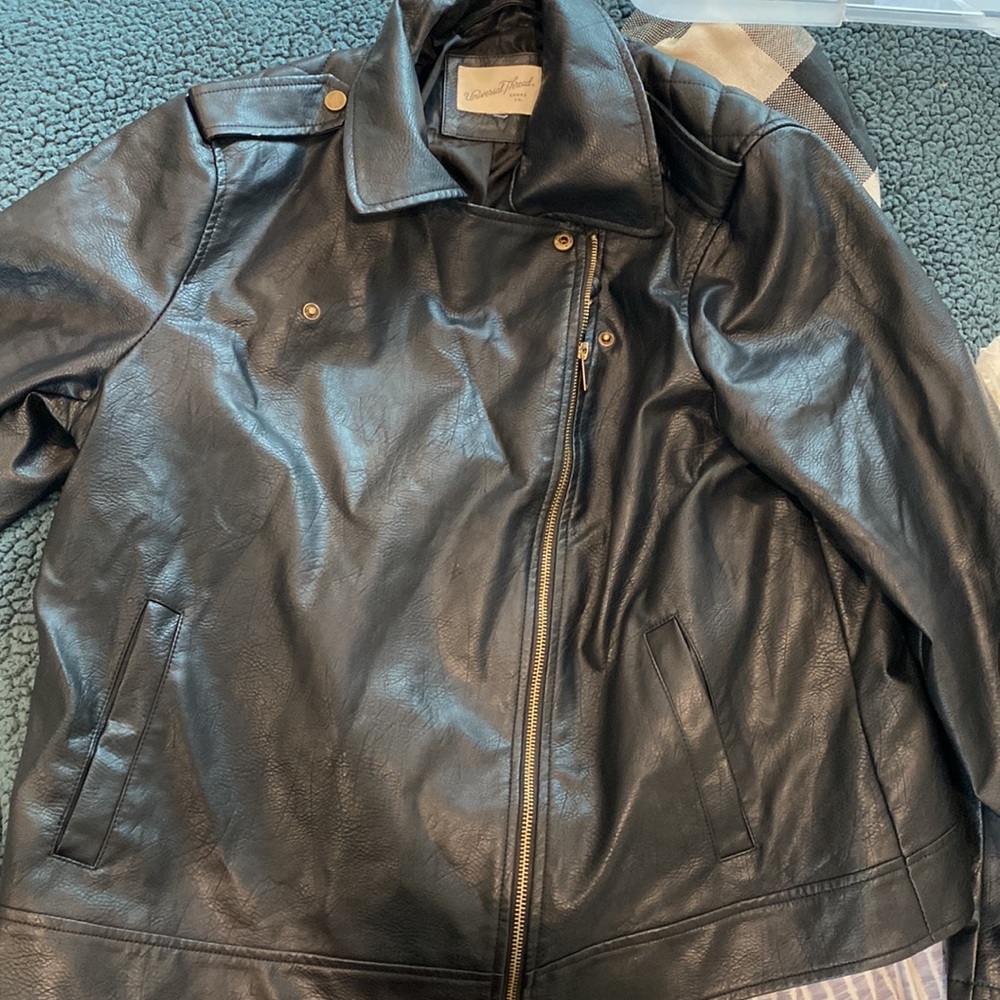 Black leather jacket